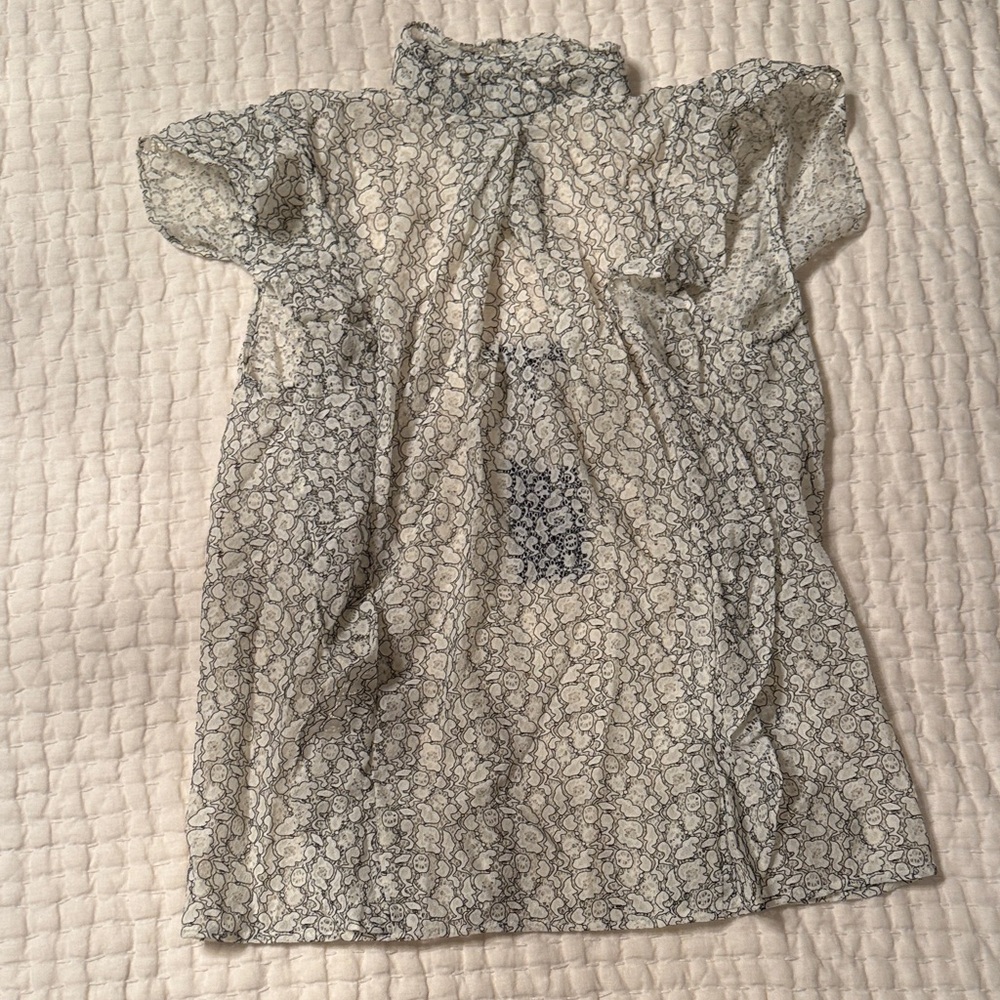 Floral Lace Semi Sheer Blouse